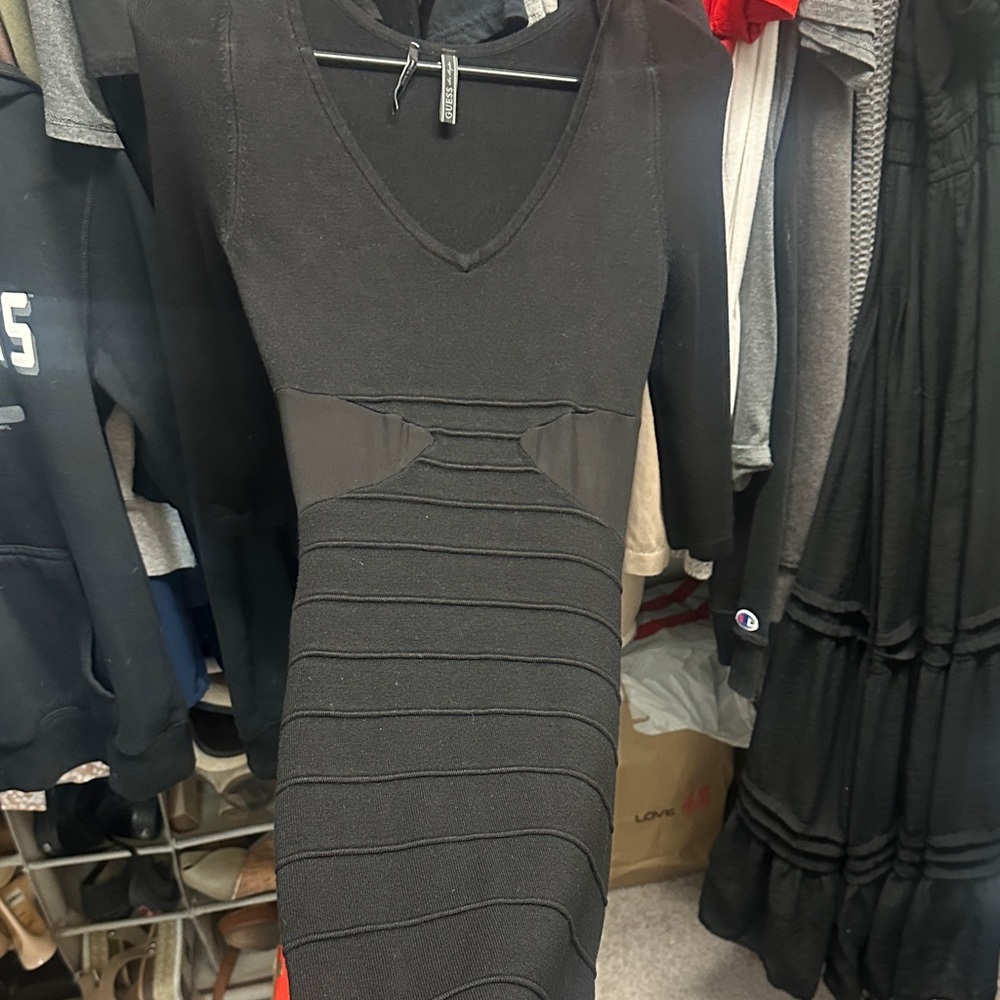 Guess Black Long Sleeve Dress